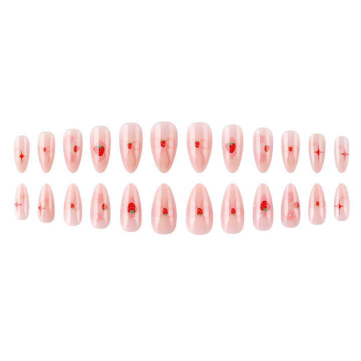Strawberry-Themed Artistic Press-On Nails Kalsten