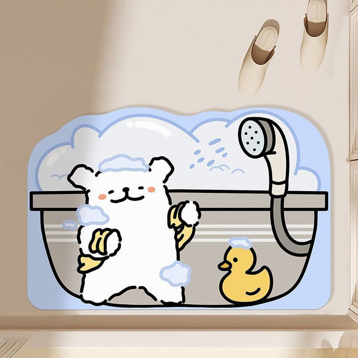 Playful Cartoon Theme Bath Mat Kalsten