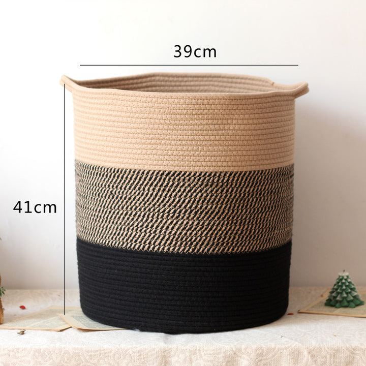 Stylish storage bucket made of woven natural material Kalsten