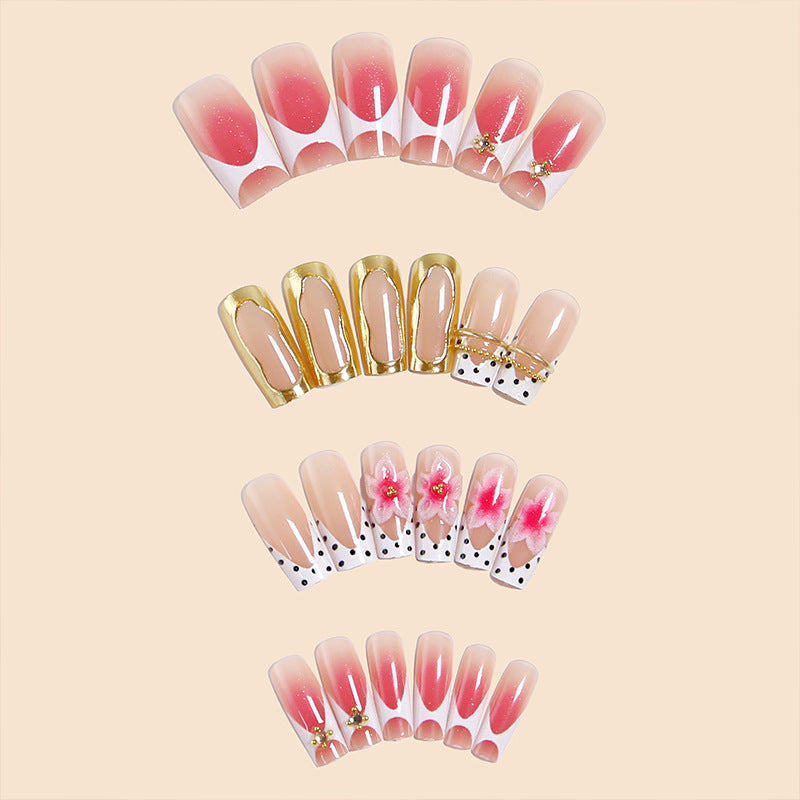 Artistic 3D Nail Tips with Floral Accents Kalsten