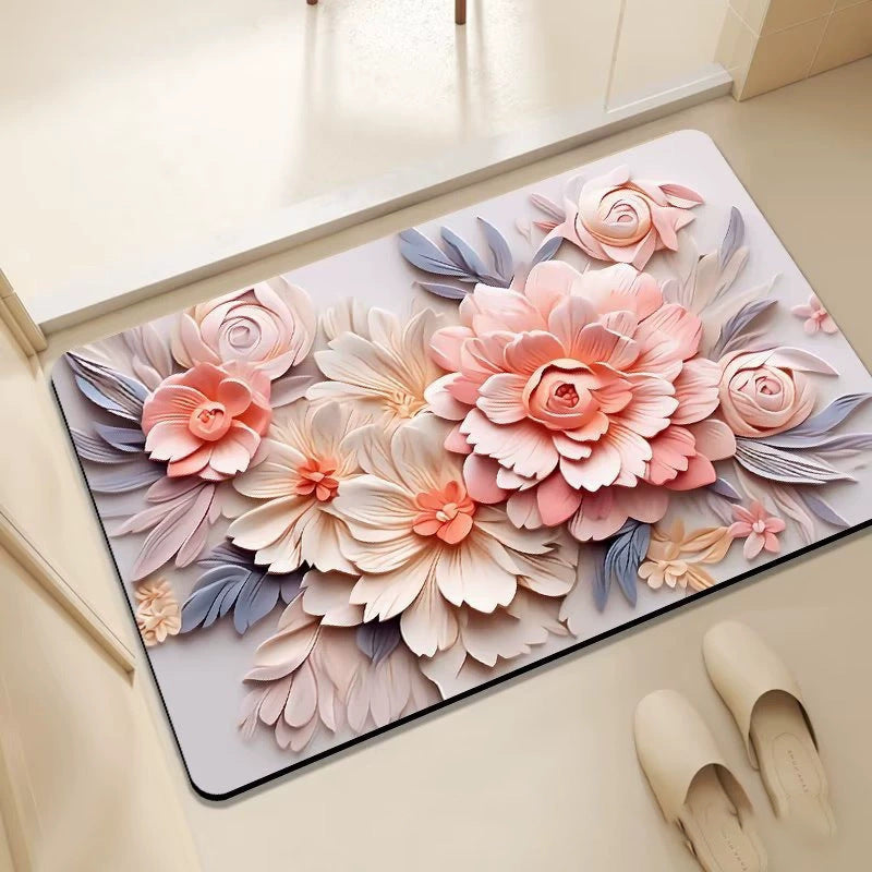 Decorative Floral Bathroom Mat