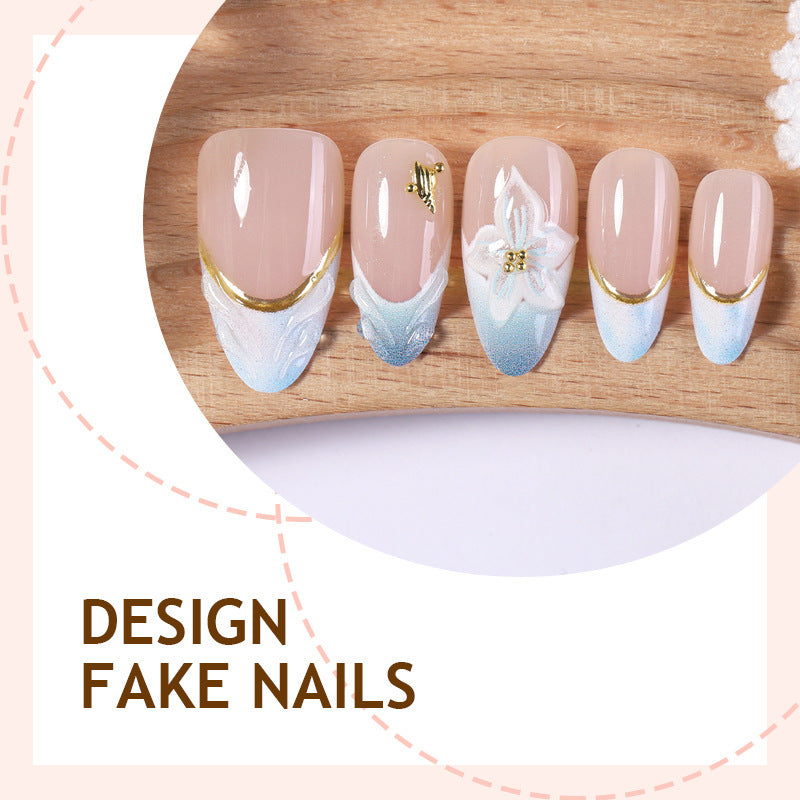 Creative nail set with elegant gold embellishments Kalsten