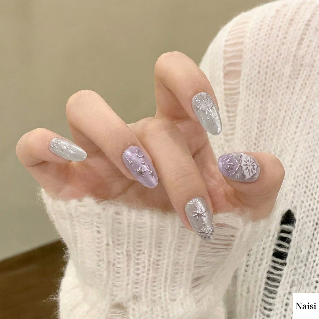 Decorative Metallic Press-On Nail Art Set Kalsten