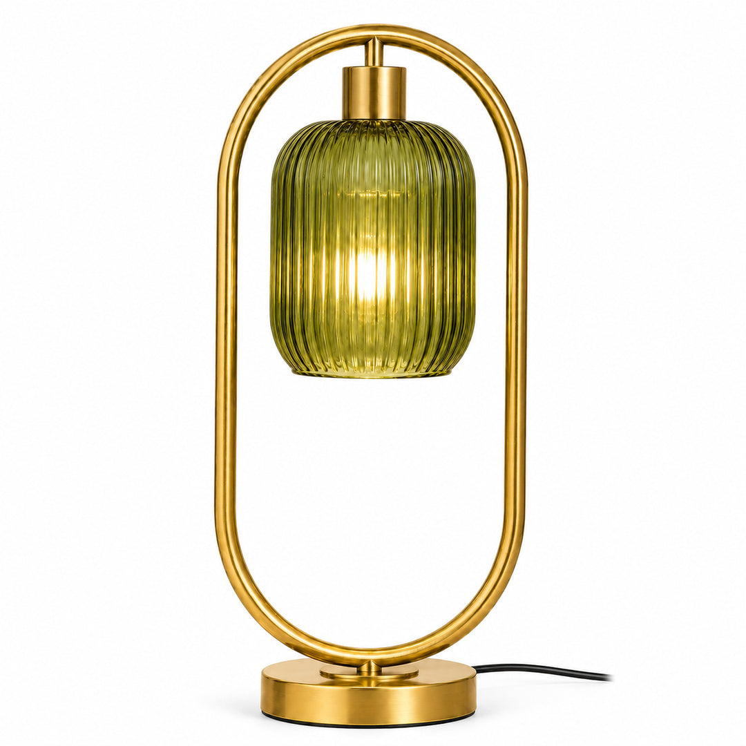 Modern Glass Ribbed Table Lamp