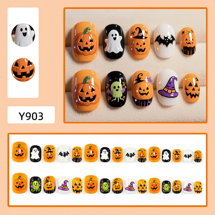 Artificial nails with spooky Halloween designs Kalsten