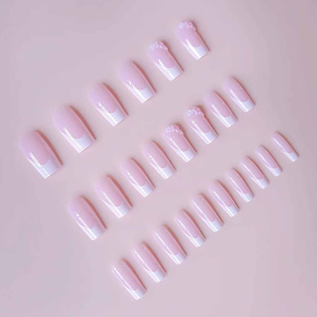 Artificial nail set with romantic flower decorations Kalsten