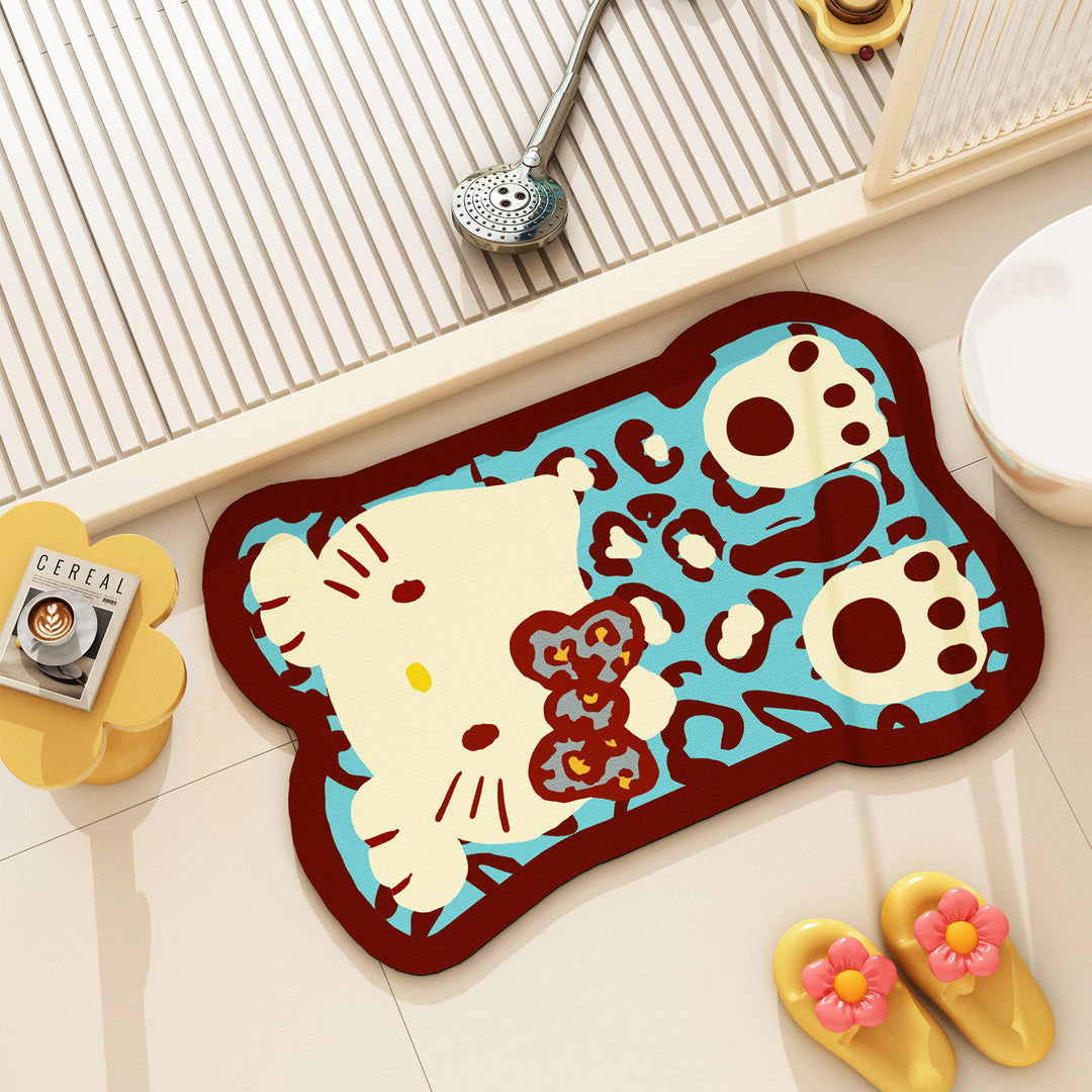 Cute Cat Themed Bath Rug
