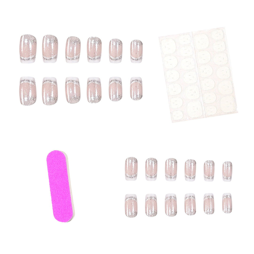 Glittery French Tip Acrylic Nail Extensions Kalsten