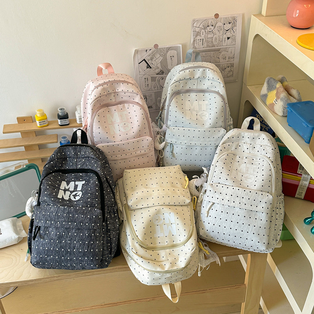 Stylish Polka Dot Printed Backpack Kalsten