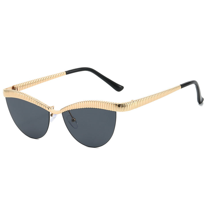 Statement Cat-Eye Sunglasses with Sculpted Metal Frames Kalsten