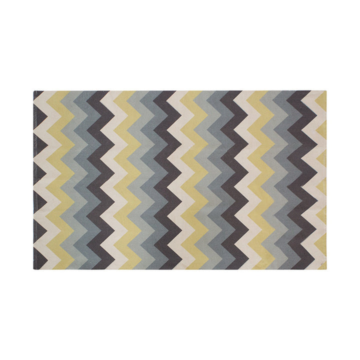 Flat-woven rectangular rug for living and entrance areas with quatrefoil pattern Kalsten