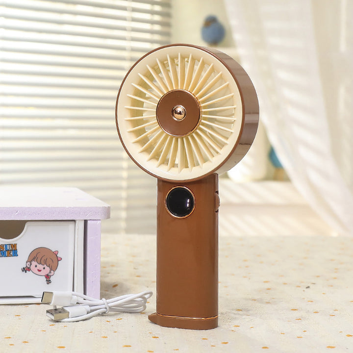 Women's Portable Hand Fan with USB Charging Function and Variable Speed Control Kalsten