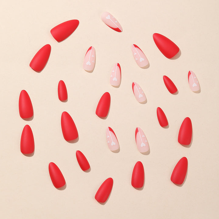 Heart-Inspired Acrylic Nail Art Design Kalsten
