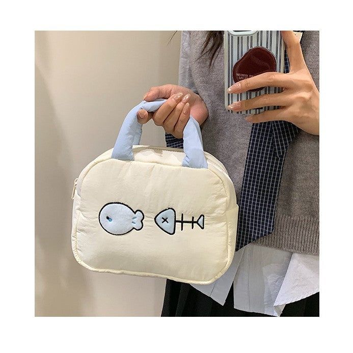 Cute Embroidered Fish-Themed Lunch Bag Kalsten