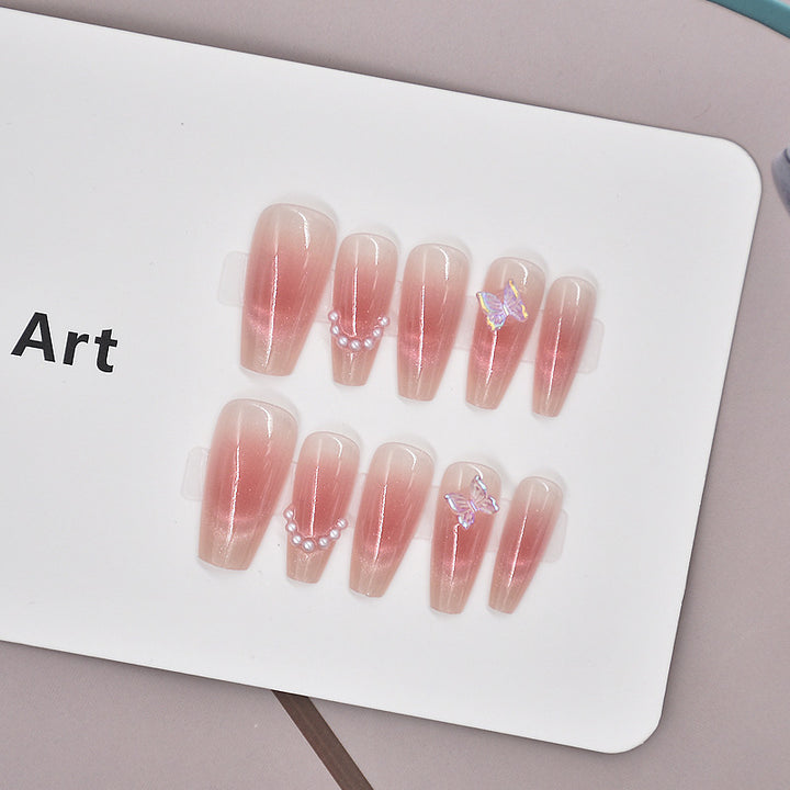 Glamorous Heart-Themed Press-On Nail Set Kalsten