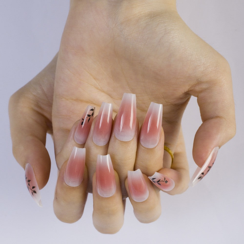 High-gloss artificial nails with rose effect Kalsten