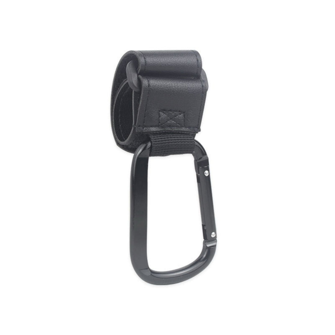 Heavy-Duty Leather Loop Stroller and Bag Carabiner Hook