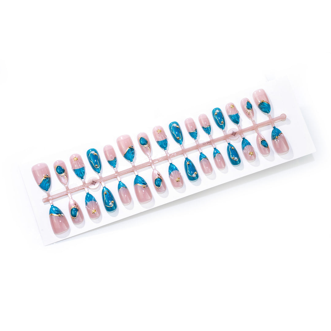 Decorative Press-On Nail Art Set with Colorful Designs Kalsten
