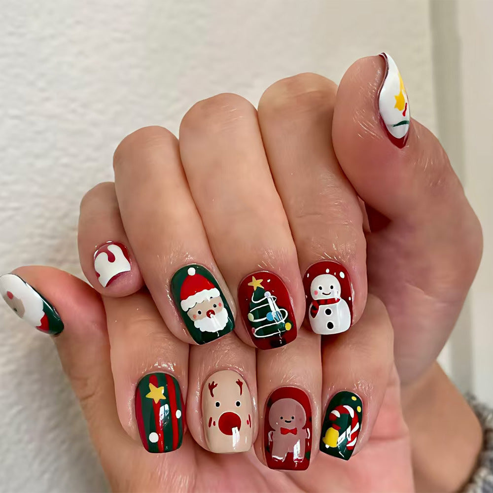 Festive Holiday-Themed Press-On Nail Art Kalsten