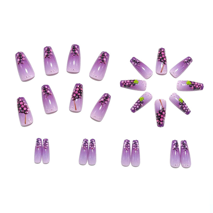 Artificial nails with detailed grape motifs Kalsten