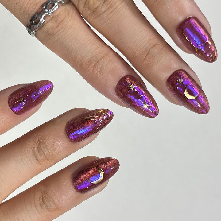Decorative Press-On Nail Set with Unique Designs Kalsten