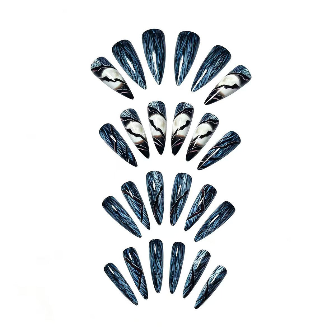 Artificial Nails in Futuristic Moon Design Kalsten