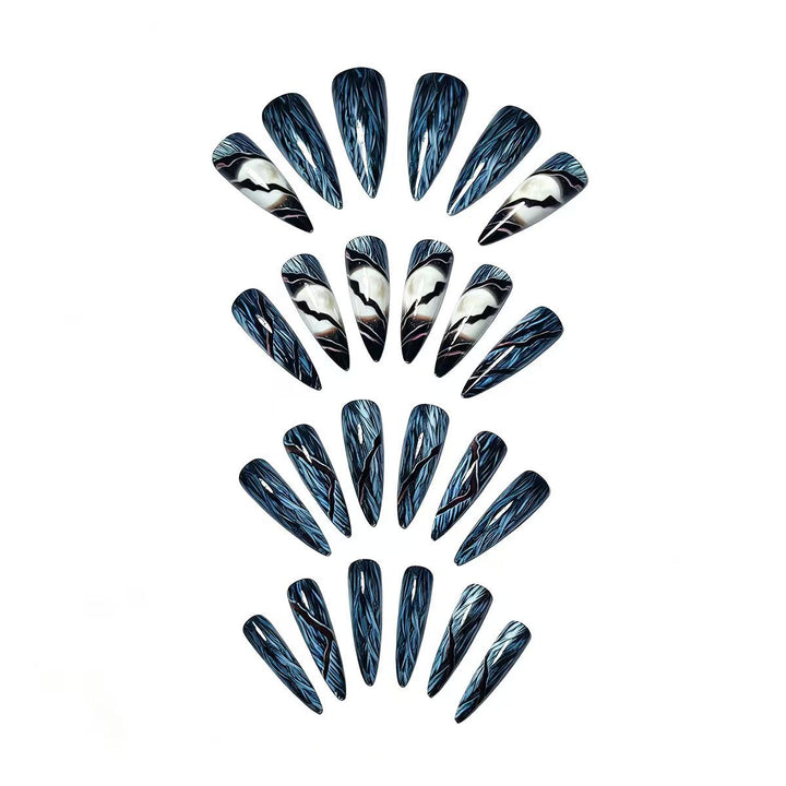 Artificial Nails in Futuristic Moon Design Kalsten