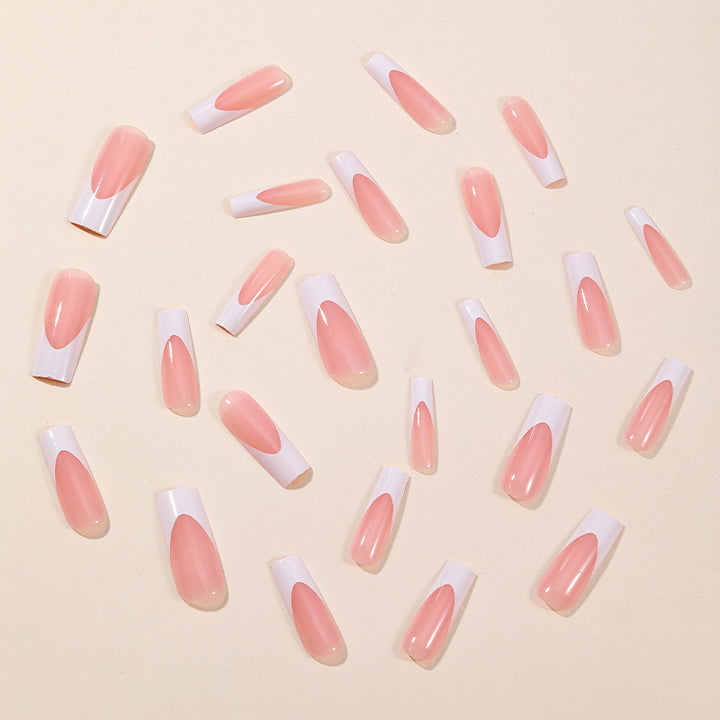 Elegant French Tip Nail Art Extensions Kalsten