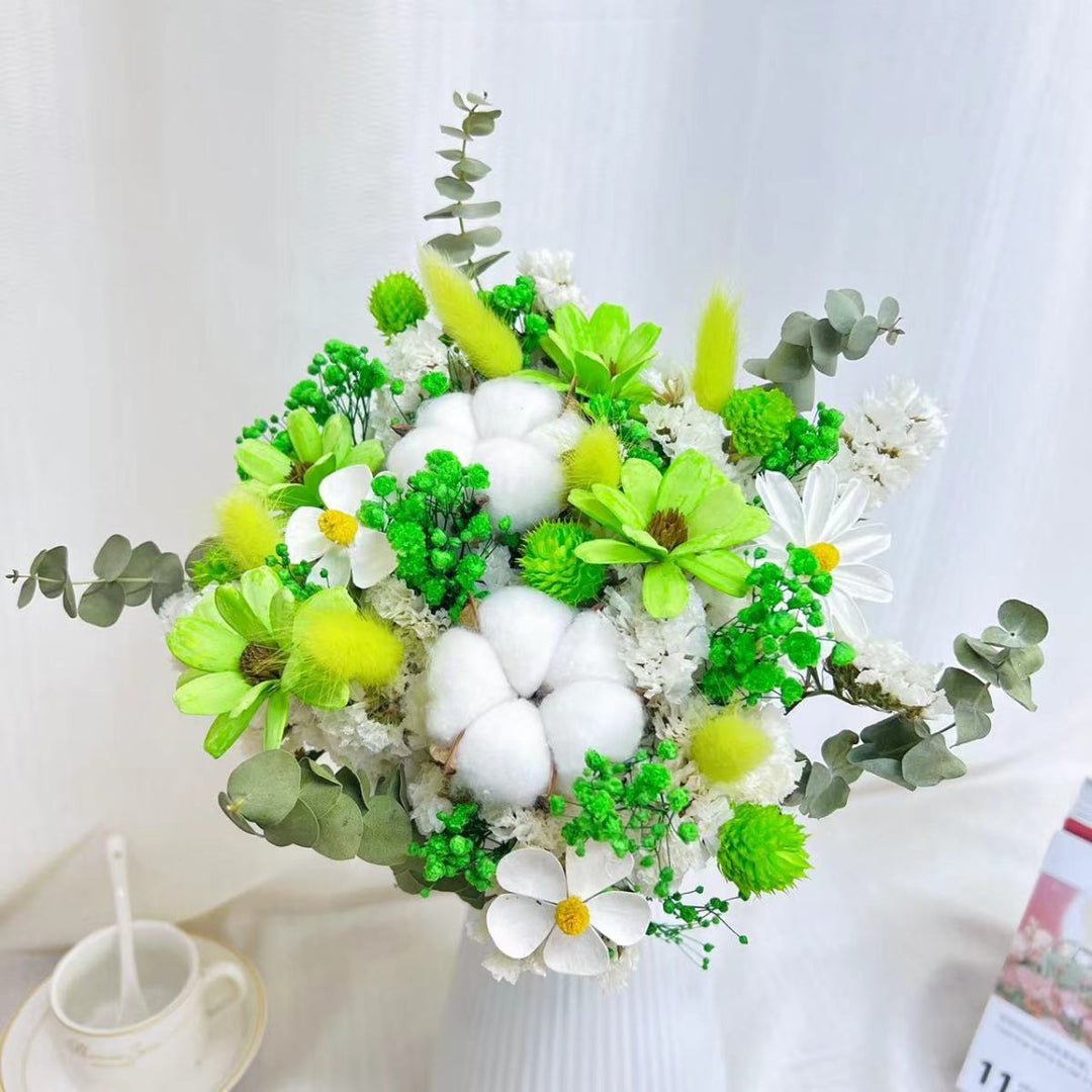 Dried Floral Cotton Arrangement