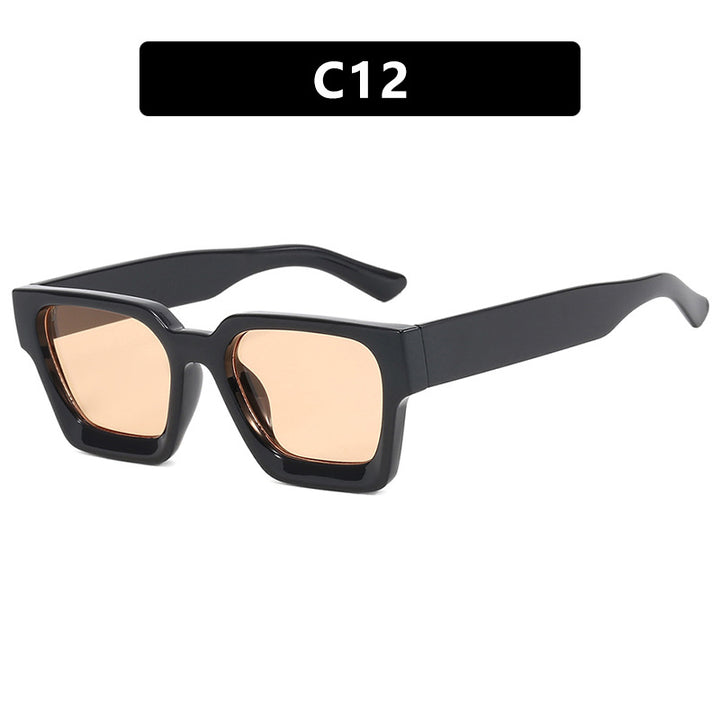 Ladies fashionable square sunglasses with sturdy frame and yellow lenses Kalsten