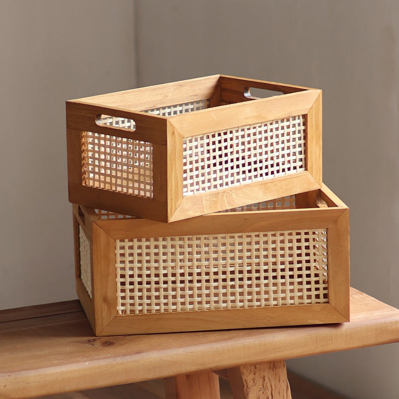 Storage basket made of natural wood Kalsten