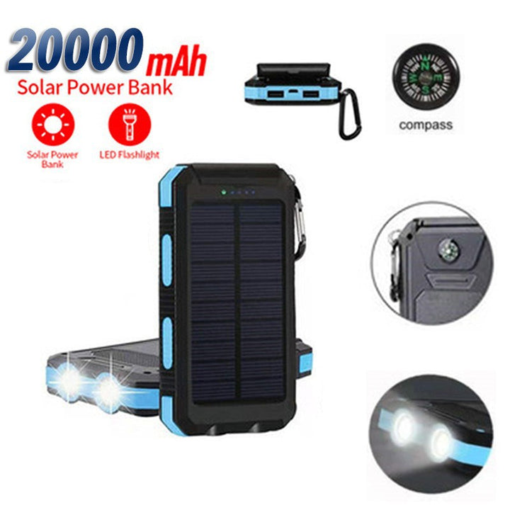 Solar charger with integrated compass and LED flashlight Kalsten