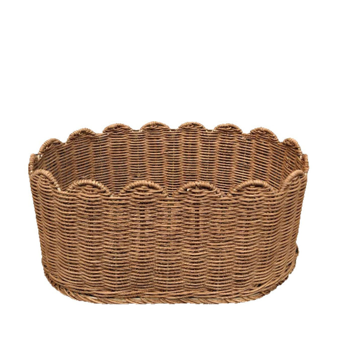 Rustic storage basket made of woven natural material Kalsten