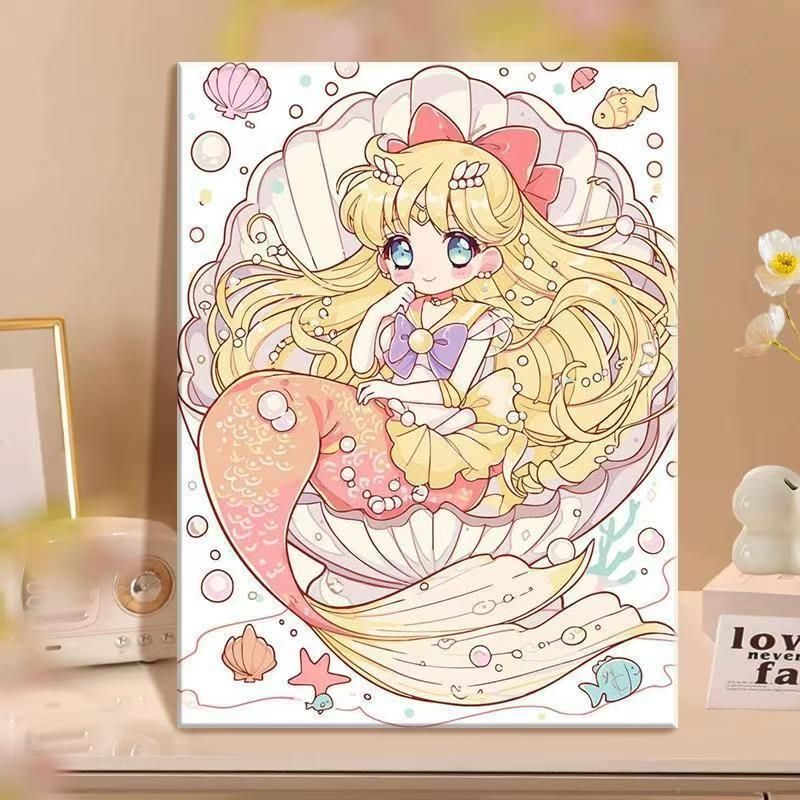 Anime-Inspired Mermaid Illustration Canvas Art Kalsten