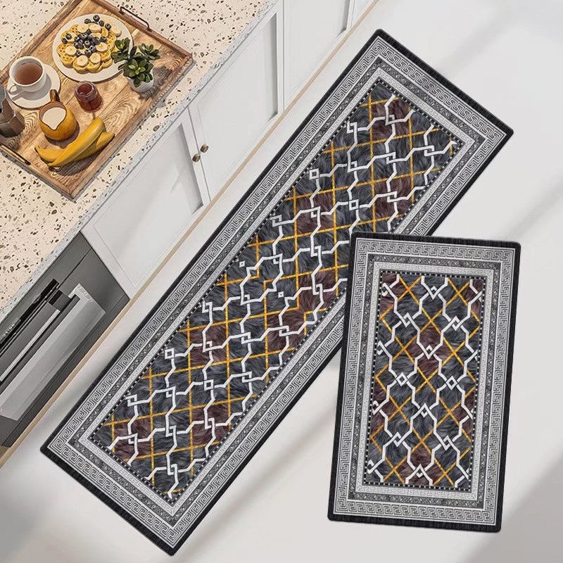 Marble-Pattern Kitchen Runner Mat Set Kalsten