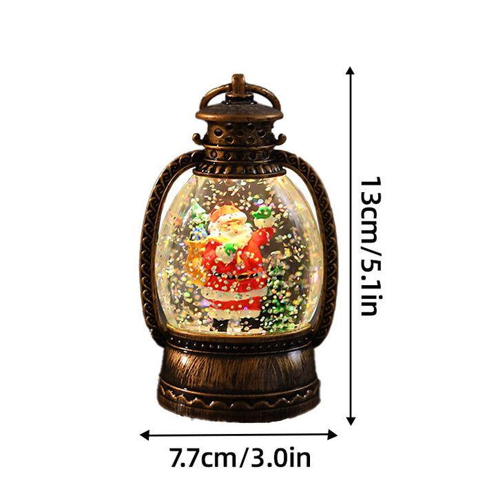Nostalgic Christmas lantern with snowman scene Kalsten