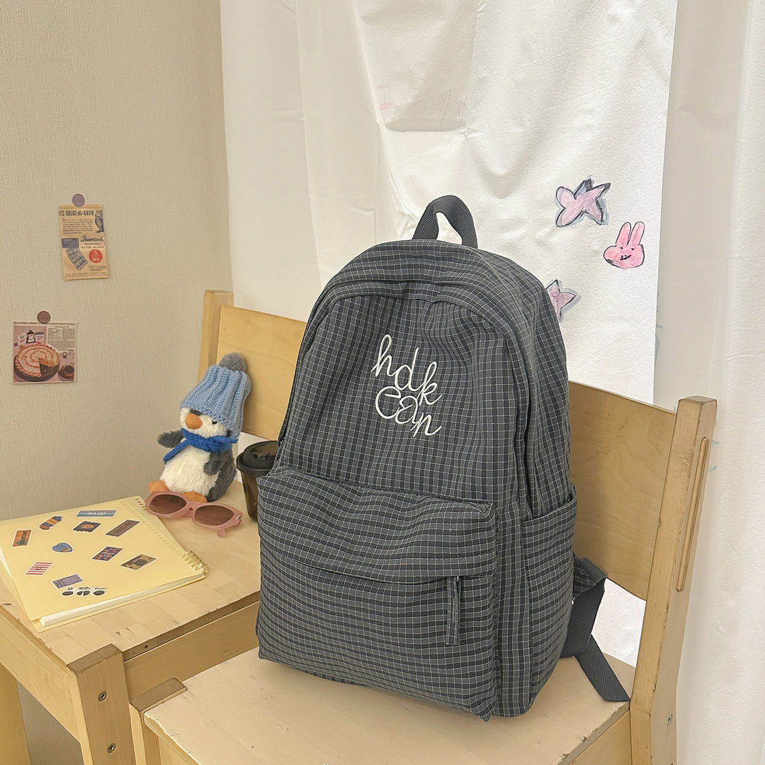 Casual Checked Patterned Backpack Kalsten
