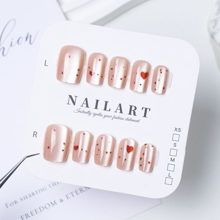 Artificial nails with elegant ombre effect and glitter coating Kalsten