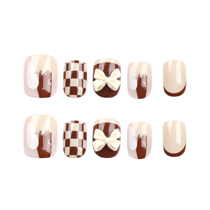 Creative Nail Art with Modern Patterns and Bow Motifs Kalsten