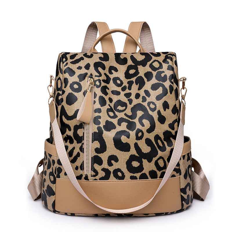 Chic Animal Print Convertible Backpack