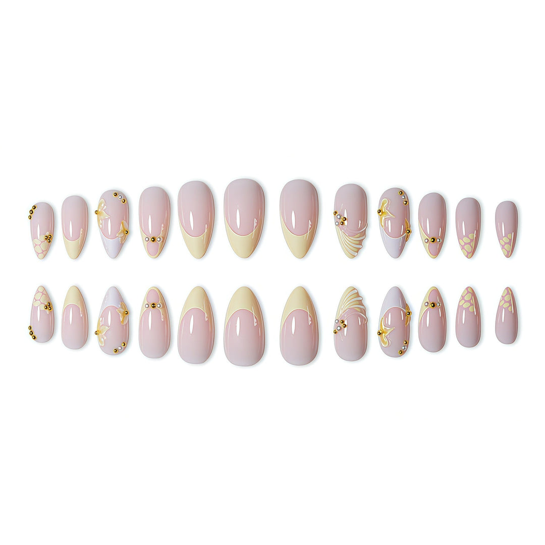 Elegant Natural Floral Press-On Nail Art Kalsten