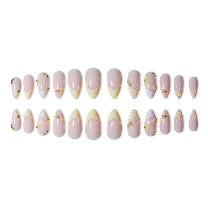 Elegant Natural Floral Press-On Nail Art Kalsten