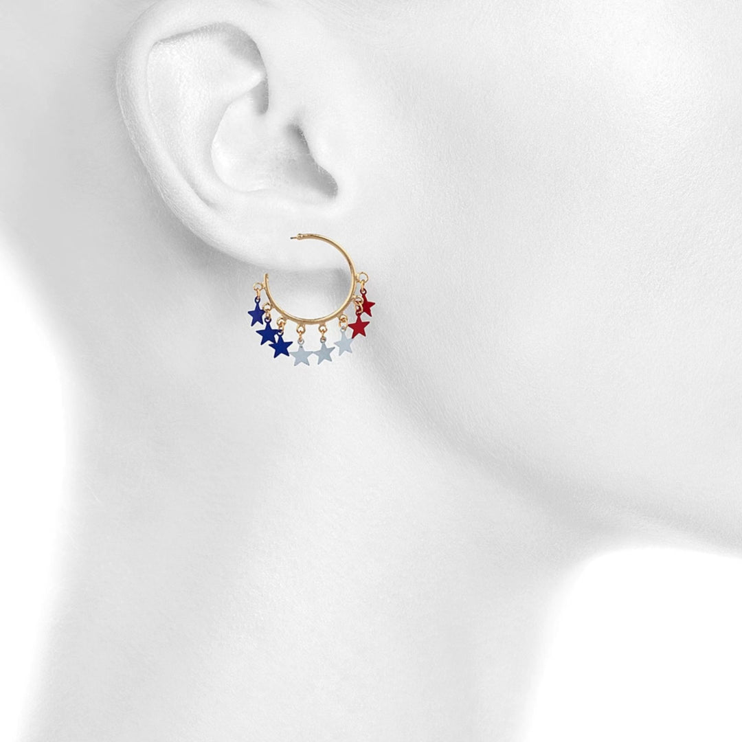 Women's playful star pendant hoop earrings with multi-part hanging elements Kalsten