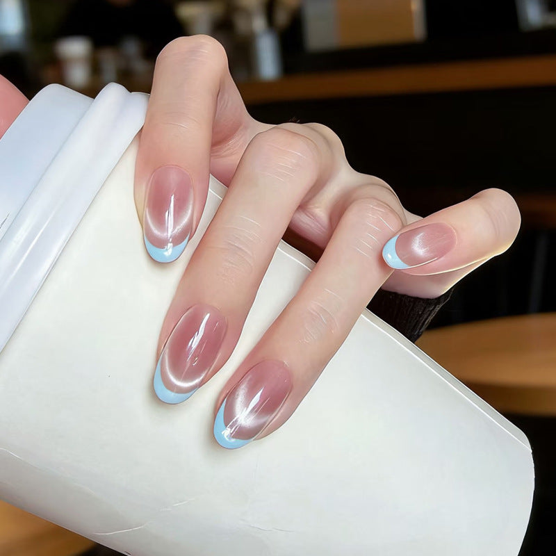 Elegant French Tip Glossy Press-On Nails Kalsten