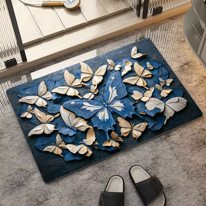 Artistic Butterfly Design Floor Mat