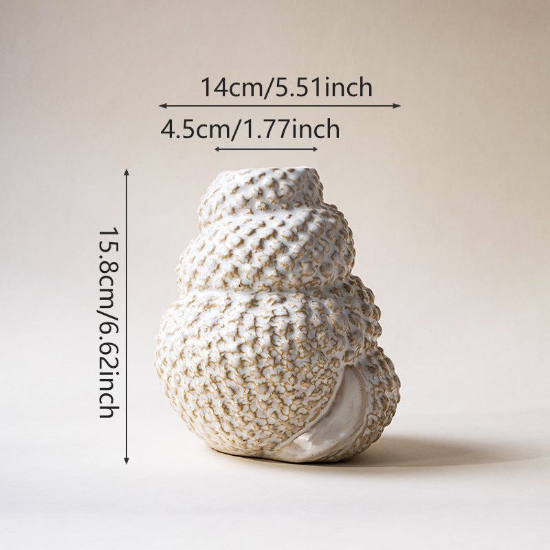 Handmade Layered Ceramic Shell Vase & Mini Planter