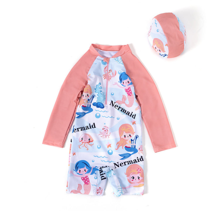 Mermaid-Themed UV Protection Swim Suit Kalsten