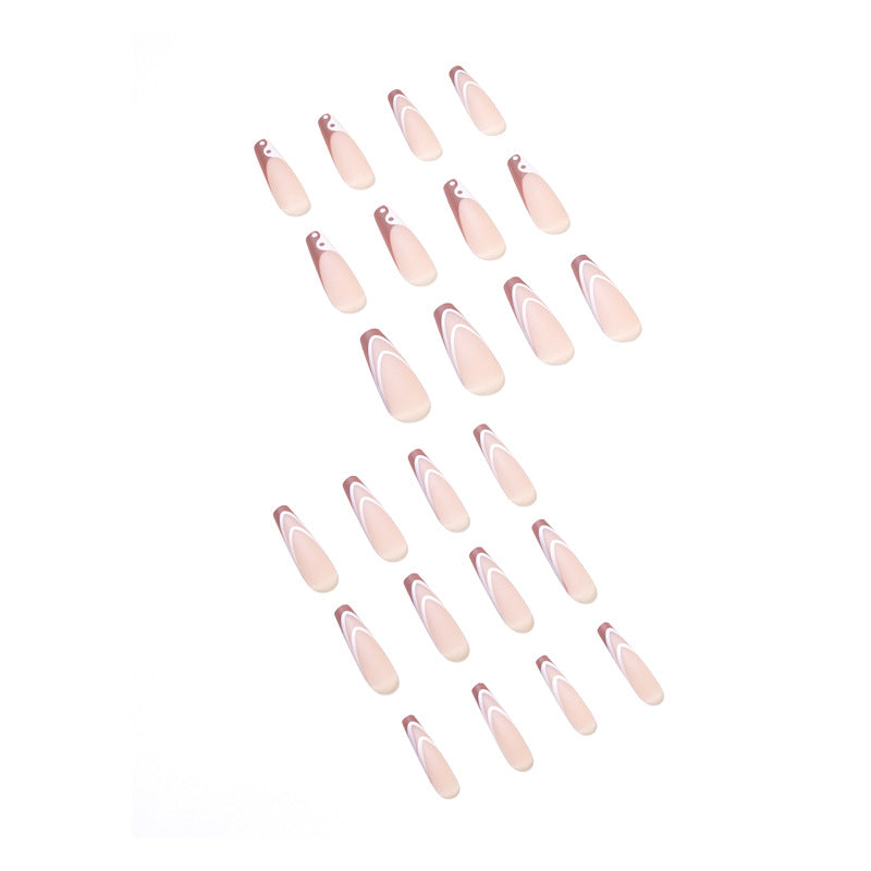 Elegant Nail Extensions with Artistic Wave Design Kalsten