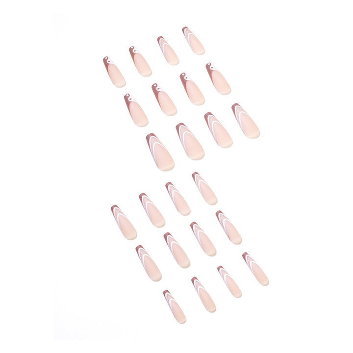 Elegant Nail Extensions with Artistic Wave Design Kalsten