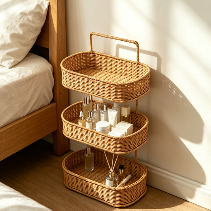 Multi-Tiered Wicker Storage Organizer Kalsten